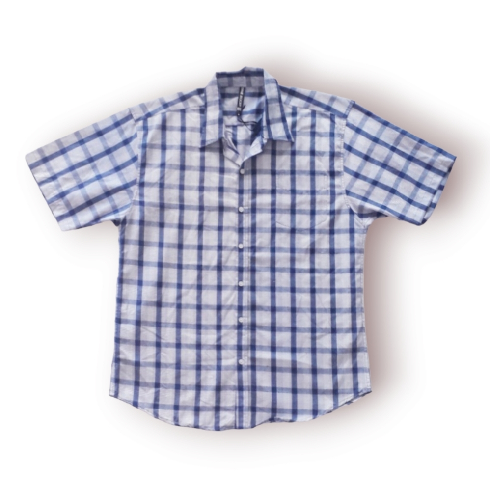 ● True Rock | Blue Plaid Short Sleeve Men Shirt